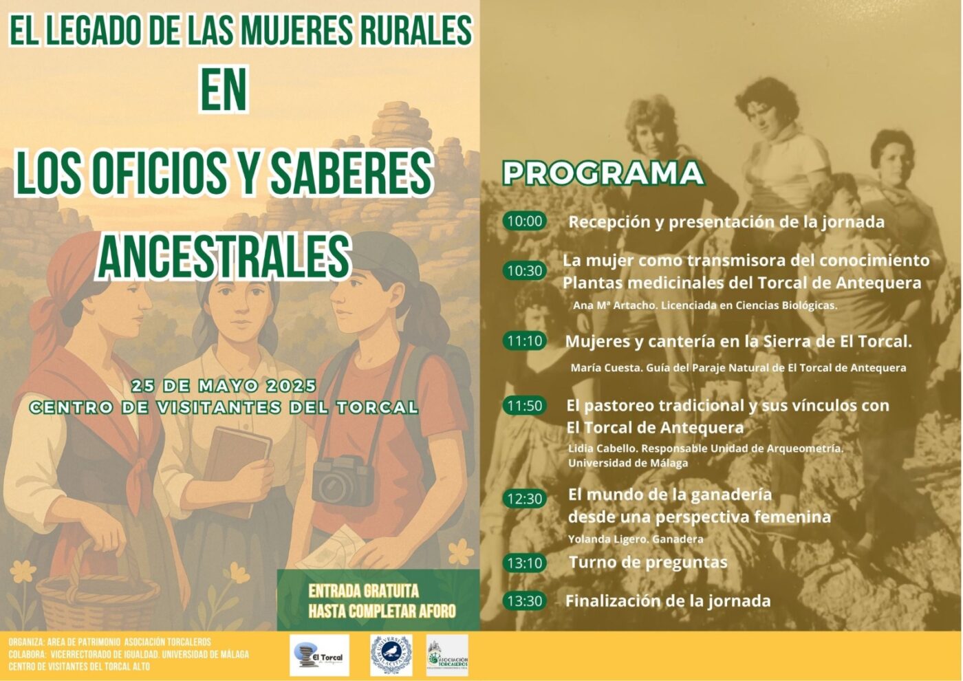 Cartel de la jornada El legado de las mujeres rurales en los oficios y saberes ancestrales